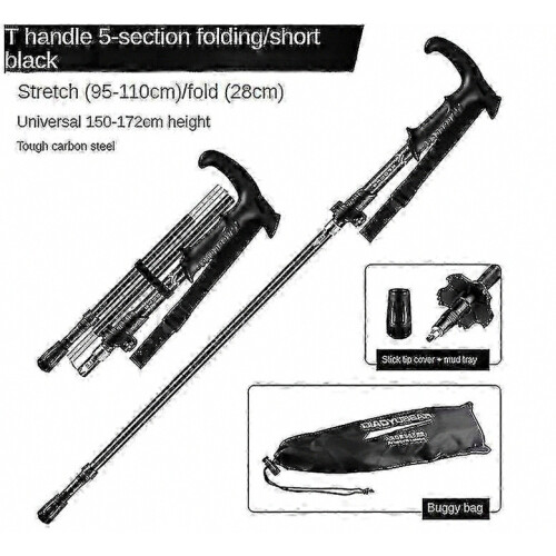 Senior trekking poles with quick lock system and collapsible design