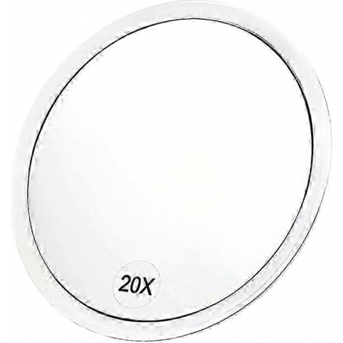 20X magnifying mirror with suction cups (15 cm round) - Perfect fo 1