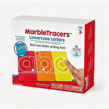 Back To School Kids Lowercase Alphabet Marble Tracer, Letter Formation Tracing Play Set, Preschool Early Literacy Training Accessory