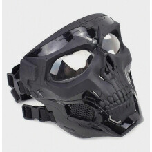 Tactical Mask Protective Full Face Clear Goggle Skull mask Dual Mode Wearing Design Adjustable Strap