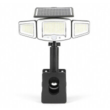 P73 Solar PIR Motion Sensor LED Light 3-Head Adjustable Clamp-On Dual Charging Garden Outdoor Lamp