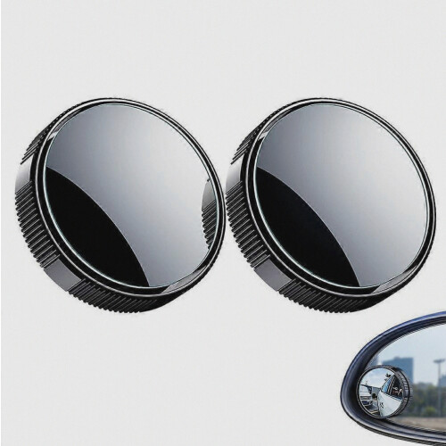 Car Side Mirror Auxiliary - Upgraded Strong Adhesion, 360 Adjustable, Wide Angle
