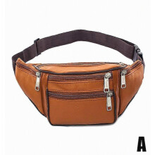 Men's Leather Waist Bag - Cowhidefor Running & Travel