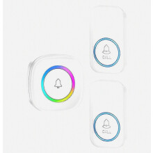A6 Wireless Doorbell Kit 300m Range Colorful LED 60 Melodies No Wiring, 2 Transmitters + 1 Receiver