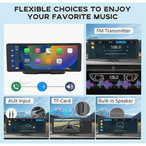 T60 11.3 Inch Large Screen Central Console CarPlay Android Auto Multimedia Player with 1080P Reverse Camera 1