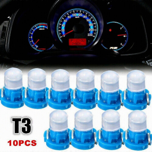 10X Blue T3 Neo Wedge Led Bulbs Car Instrument Panel Light Dashboard Dash Lamp 2