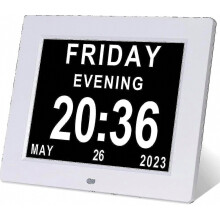 Reloj para personas con demencia, reloj digital grande con fecha y día para personas mayores - Calendario para el cuidado de la memoria con atenuaci