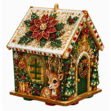 DIY Kerst Parelkunst Peperkoekhuisje Kit - 3D Diamantschilderij Kersthuisje Hanger, Handgemaakte Woondecoratie Cadeau