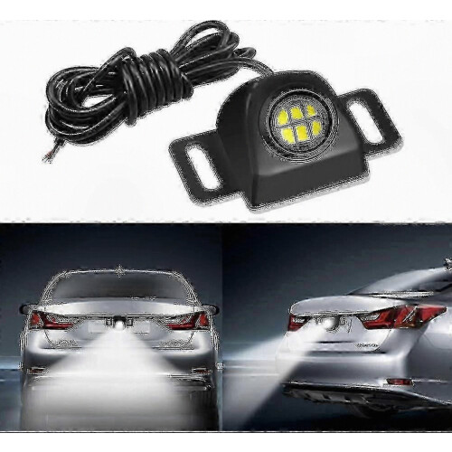 White 6000K Mini LED Backup Light with Camera Design for Night and Reverse Parking Assistance