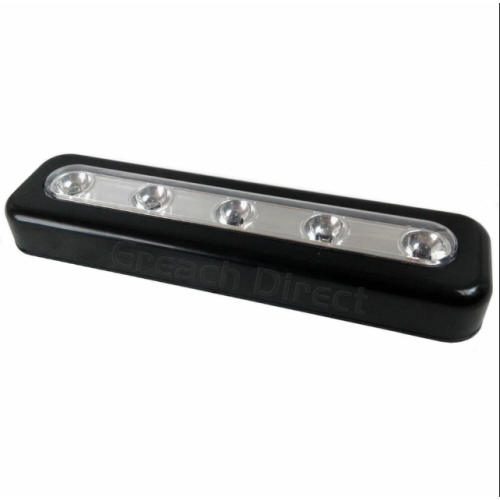 Black 5 LED Push Light Battery Stick On Cupboard 2