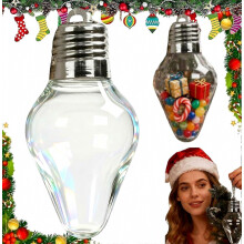 Jumbo kerstlampjespot van 20 cm, doe-het-zelf vulbare kerstlampjes, grote lege plastic snoeppotten, kerstboomhanger.