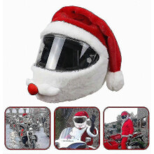 Weihnachtsmann-Helmüberzug für Motorräder – Festliches Motorrad-Weihnachtsaccessoire (Universelle Passform)
