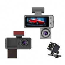 Kabellose Front- und Rückfahrkamera mit HD-Auflösung (1080p), dreifacher Aufnahmefunktion, WLAN-Verbindung, Smartphone-Anbindung und Infrarot-Nachts
