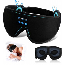 Slaapmasker met Bluetooth-koptelefoon, draadloos 3D-slaapmasker met muziekfunctie voor zij- en rugslapers, voorzien van ultradunne stereoluidspreker