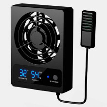 Intelligente ventilator voor reptielen met LED-temperatuur- en vochtigheidsmeter - Verstelbare luchtstroom voor terrarium en vivarium