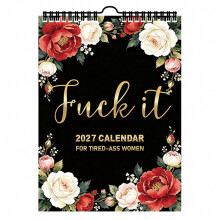 Calendario 2027 per donne stanche e stressate, divertente calendario mensile da parete con parolacce per ufficio e casa, regalo scherzoso per mamme