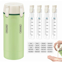 4-in-1-matkapullot hygieniatuotteille, 4 x 10 ml kannettava täytettävä annostelijasetti nestemäisille shampooille ja lotioneille, 116 merkkiä