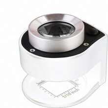 30X Coin Magnifier with 6 Light, Metal Eye Loupe Sewing Magnifying Glass Textile Optical Jewelry Coins Currency