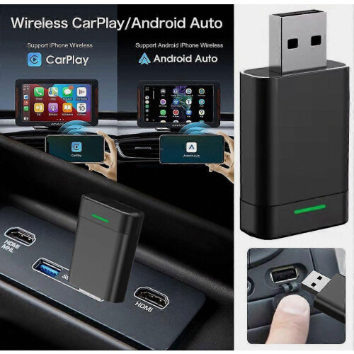Adattatore wireless 2 in 1 per CarPlay e Android Auto - WiFi a 5,8 GHz, dongle USB plug & play per iOS e Android 2