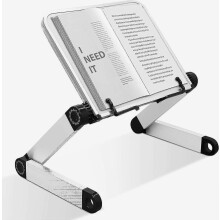 Supporto per libri regolabile, altezza e angolazione regolabili, supporto ergonomico con fermagli per libri scolastici di grandi dimensioni, tablet