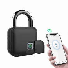 Slim hangslot met vingerafdruk- en app-ontgrendeling, 300mAh oplaadbare batterij, Bluetooth-vergrendeling met vingerafdrukscanner, sleutelloos, gesc