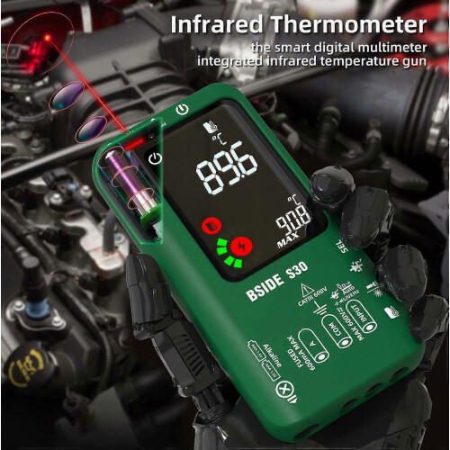 2026 Digital Multimeter Infrared Thermometer Rechargeable Smart Voltmeter 9999 Counts Electrical Amp Tester Capacitance Diode Ohm Voltage Tester for 1