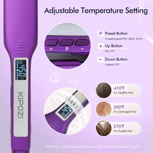 Kipozi KIPOZI Professional Hair Straightener LCD Display 2