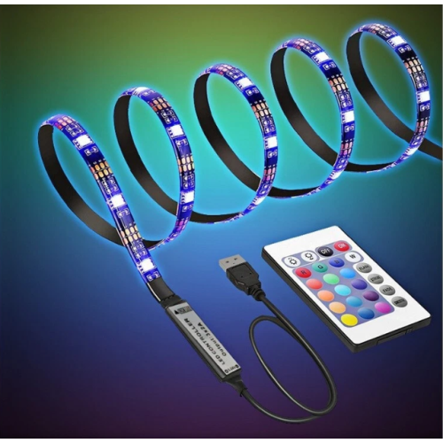 5M RGB LED Strip Lights 5050 USB Remote 1