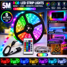 5M RGB LED Strip Lights 5050 USB Remote