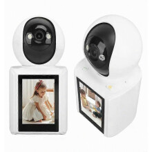 3MP babyfoon met wifi, babyfoon, beveiligingscamera met automatische tracking, videobellen, draadloze CCTV, PTZ IP-bewakingscamera