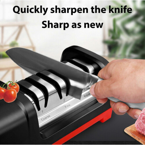 Electric Knife Sharpener 3-Stage Angle Guided Professional Knife Sharpener 15-Degree Angle Guide Spring-Loadedcompatible withMetal Ceramic 2