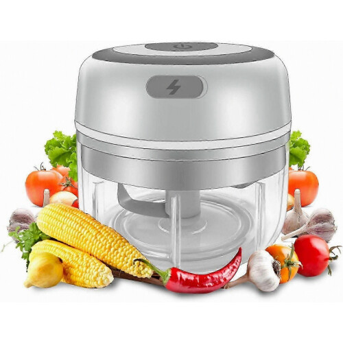 Cordless Electric Garlic Press - Mini Food Chopper with Sharp Blades for Kitchen Use