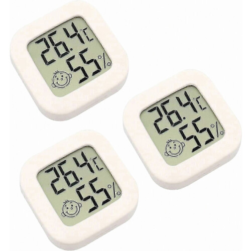3-Pack Mini Bluetooth Hygrometer - Wireless Indoor/Outdoor Humidity & Temperature Sensor