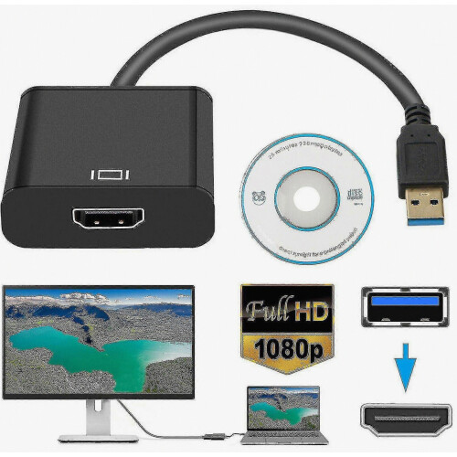 Adattatore da USB-C a HDMI - Convertitore compatto da USB Type-C a HDMI per laptop e tablet