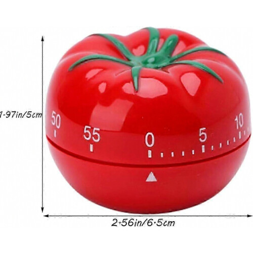 Tomato-Shaped Mechanical Kitchen Timer with 360 Rotating Base - Silent Cooking & Baking Tool 1