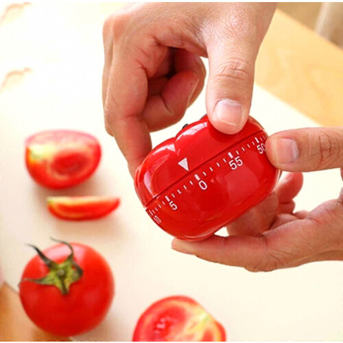 Tomato-Shaped Mechanical Kitchen Timer with 360 Rotating Base - Silent Cooking & Baking Tool 2