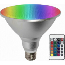 Par38 LED-Lampe, dimmbar, 30 W, E27-Fassung, mit Fernbedienung, RGB-Farben, wasserdicht für den Innen- und Außenbereich