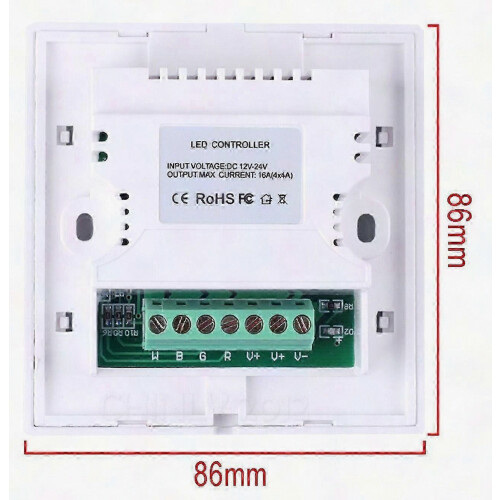 RGBW LED Touch Panel Remote Control for Wall Panel, Color Dimmer for LED Strips 1