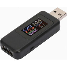 USB Tester Charger Detector - Digital Voltmeter Ammeter with LCD Display for DC 4-30V (Black)