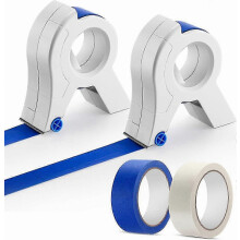 2er-Pack Malerband-Applikator mit weißem und blauem 3,5 cm breitem Abdeckband, tragbares Malerband-Set mit scharfem Cutter