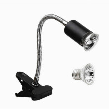 75W warmtelamp voor reptielen, schildpadden, verstelbare warmtelamp met clip voor reptielen, hagedissen, zeeschildpadden en aquariums. Inclusief lam
