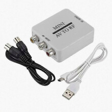 Convertidor coaxial RCA a RF para vídeo compuesto y modulador compatible con HDMI.