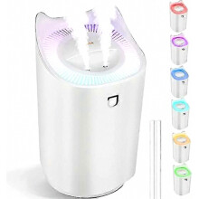 Ultratichý 3-litrový USB zvlhčovač so 7 farbami LED diód a 2 rozprašovacími otvormi pre domácnosť, jogu, kance