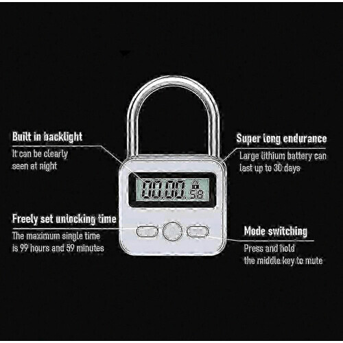 Smart Time Lock with LCD Display - 99 Hours Max Timer, Multifunction Travel Electronic Timer 1