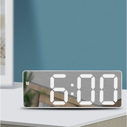 Voice Control LED Alarm Clock with Adjustable Brightness, Dual Power for Home & Office 1