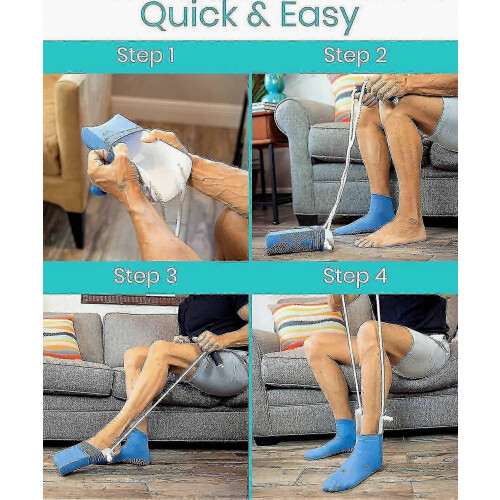 Easy On And Off Stocking Slider - Pulling Assist Device - Compression Sock Helper Aide Tool - Puller, For Elderly, Pregnant, - Pull Up Assistance He 1