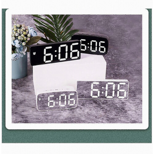 Voice Control LED Alarm Clock with Adjustable Brightness, Dual Power for Home & Office 2