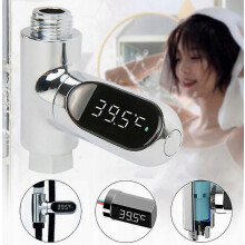 Douchebeugel met 360 graden draaibare watertemperatuurindicator en thermometer