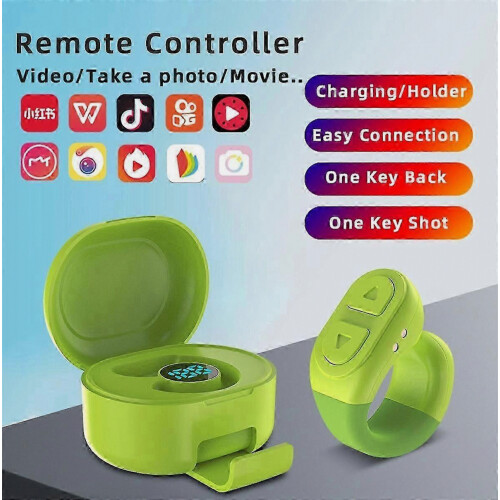 Bluetooth-Fernbedienung mit Scrollring, Blätterfunktion und digitalem Ladecase für iOS und Android (Phon_fusmg) 1