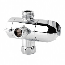 Válvula desviadora de cabezal de ducha de 3 vías con soporte - Kit de instalación de brazo de ducha para baño